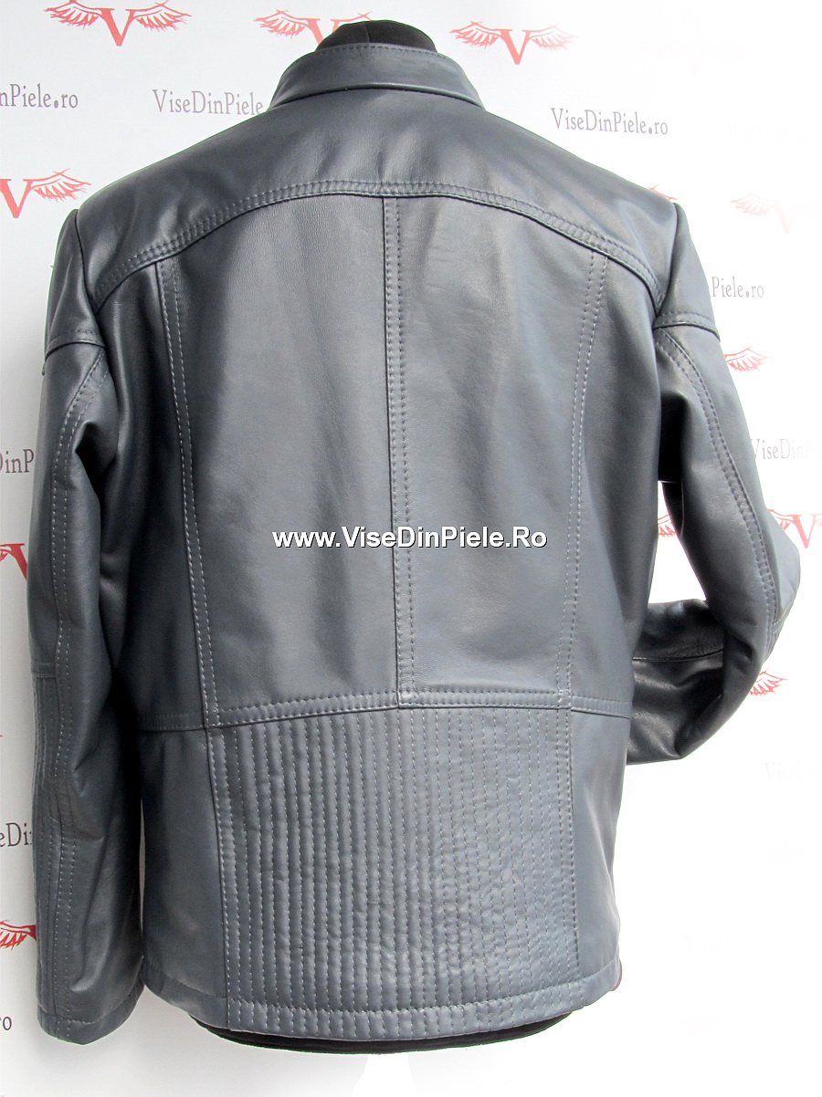 Jacheta barbati din piele SB09 gri