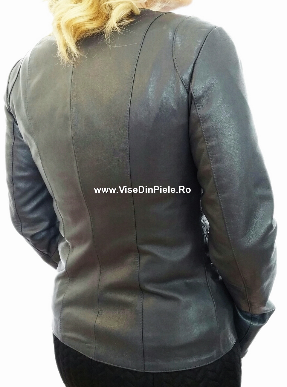Jacheta dama din piele TF10-GRI