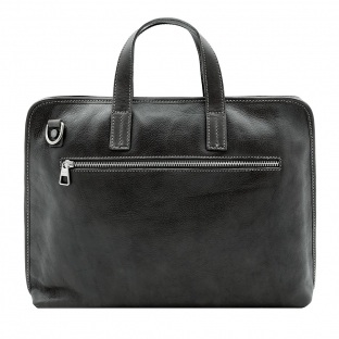 Geanta portlaptop din piele naturala vachetta, neagra, S4453