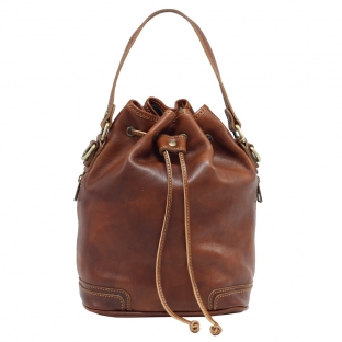 Geanta sac de dama din piele naturala,coniac, P134A