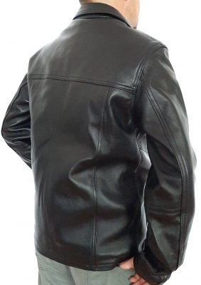 Jacheta barbati din piele SB27-Negru