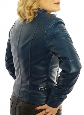 Jacheta dama din piele naturala TF16 Blue