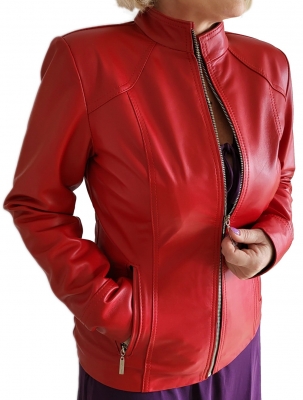 Jacheta dama ROSIE din piele A22 RED