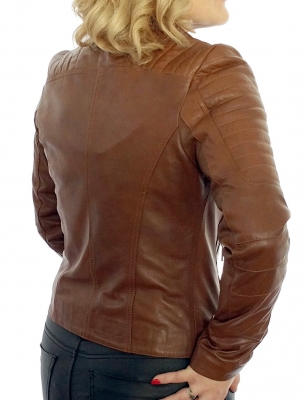 Jacheta dama din piele TF14 Maro