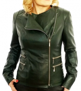 Jacheta din piele TF10-Verde