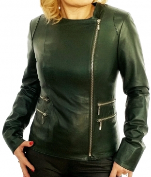 Jacheta din piele TF10-Verde