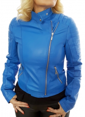 Jacheta din piele naturala TF30-Blue