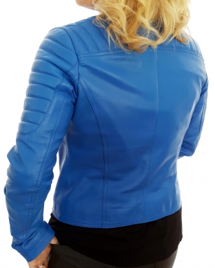 Jacheta dama din piele naturala TF30-Blue