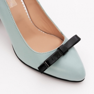 Pantofi dama piele Bleu cu Toc Gros 1320