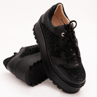 Pantofi Negri cu Platforma 1133