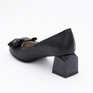 Pantofi dama Negri cu Toc Gros 1464