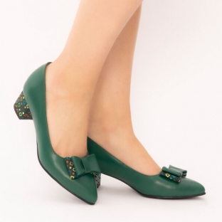 Pantofi dama Verzi cu Toc Gros 1477