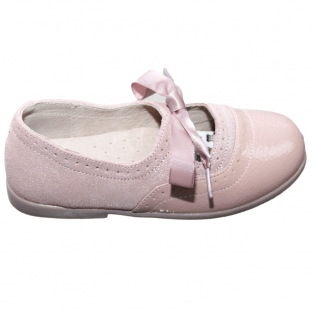 Pantofi copii din piele naturala A1403 roz