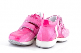 Pantofi copii piele 1402 lac/roz