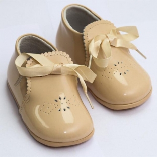 Pantofiori copii A1213 bej din piele naturala