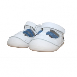 Pantofiori din piele cu talpa moale A3310 alb 