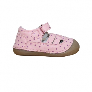 Pantofiori din piele cu talpa moale A3310 roz
