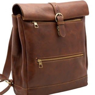 Rucsac barbati din piele naturala coniac, R129