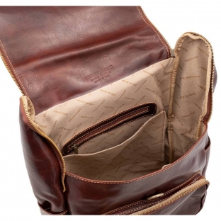 Rucsac barbati din piele naturala pentru laptop, maro,R5568B