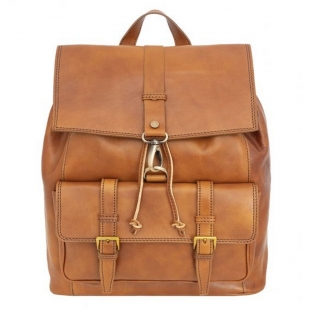 Rucsac barbati din piele naturala vachetta, tabac, R134C