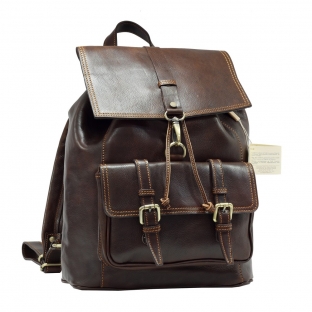 Rucsac barbati din piele naturala vachetta, maro, R134B