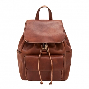 Rucsac dama din piele naturala vachetta, coniac, R123