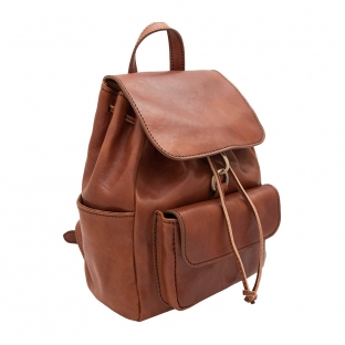 Rucsac dama din piele naturala vachetta, coniac, R123