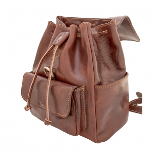 Rucsac dama din piele naturala vachetta, coniac, R123