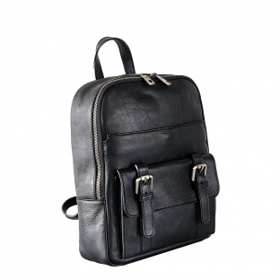 Rucsac dama din piele naturala, negru, R133