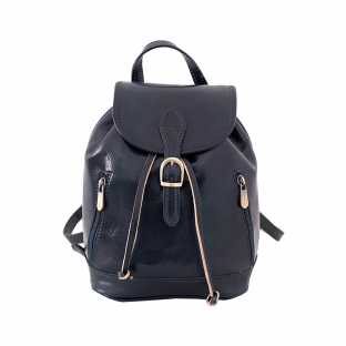 Rucsac dama din piele naturala, bleumarin, R109F