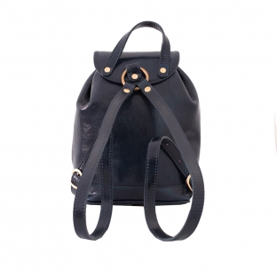 Rucsac dama din piele naturala, bleumarin, R109F