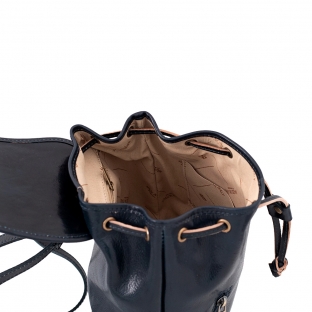 Rucsac dama din piele naturala, bleumarin, R109F