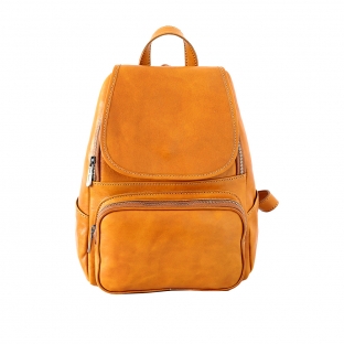 Rucsac dama din piele naturala vachetta,galben, R101G