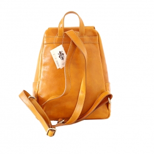 Rucsac dama din piele naturala vachetta,galben, R101G