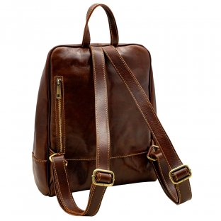 Rucsac dama din piele naturala vachetta, coniac, DR135A