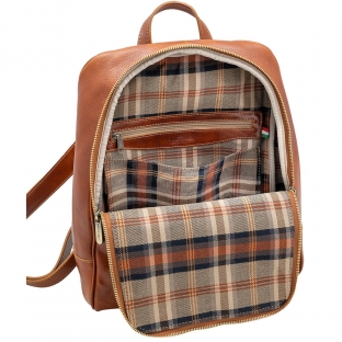 Rucsac dama din piele naturala vachetta, coniac, DR135A