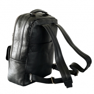 Rucsac dama pentru laptop din piele natura, neagru, DR126