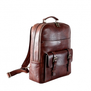 Rucsac dama pentru laptop din piele natura, coniac, DR126A