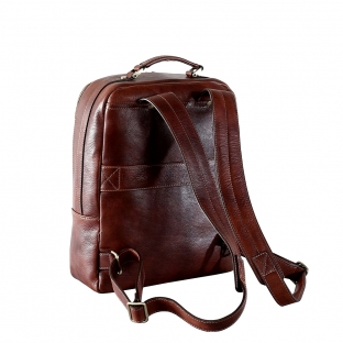 Rucsac dama pentru laptop din piele natura, coniac, DR126A