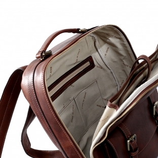Rucsac dama pentru laptop din piele natura, coniac, DR126A