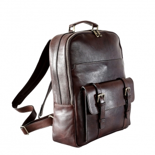 Rucsac dama pentru laptop din piele natura, maro, DR126B