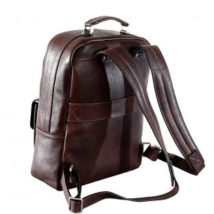 Rucsac dama pentru laptop din piele natura, maro, DR126B