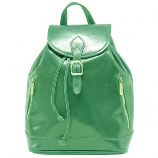 Rucsac din piele naturala de bovina, verde,  R110V