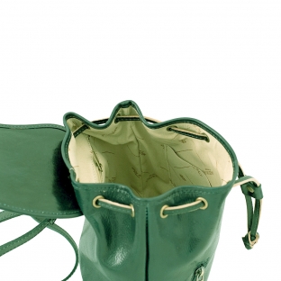 Rucsac din piele naturala de bovina, verde,  R110V