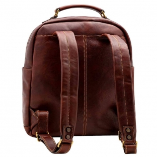 Rucsac pentru laptop si tableta din piele naturala, coniac, 