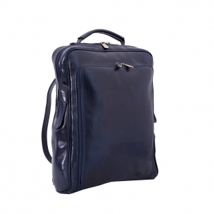 Rucsac port laptop din piele naturala vachetta , bleumarin