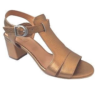 SANDALE dama VDM055 din piele naturala bizonata aurie