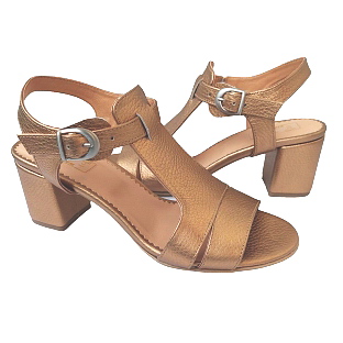 SANDALE dama VDM055 din piele naturala bizonata aurie