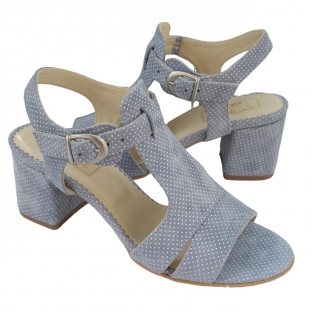 SANDALE dama VDM055 din piele naturala intoarsa bleu