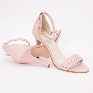Sandale dama din piele Roz cu Toc 1204